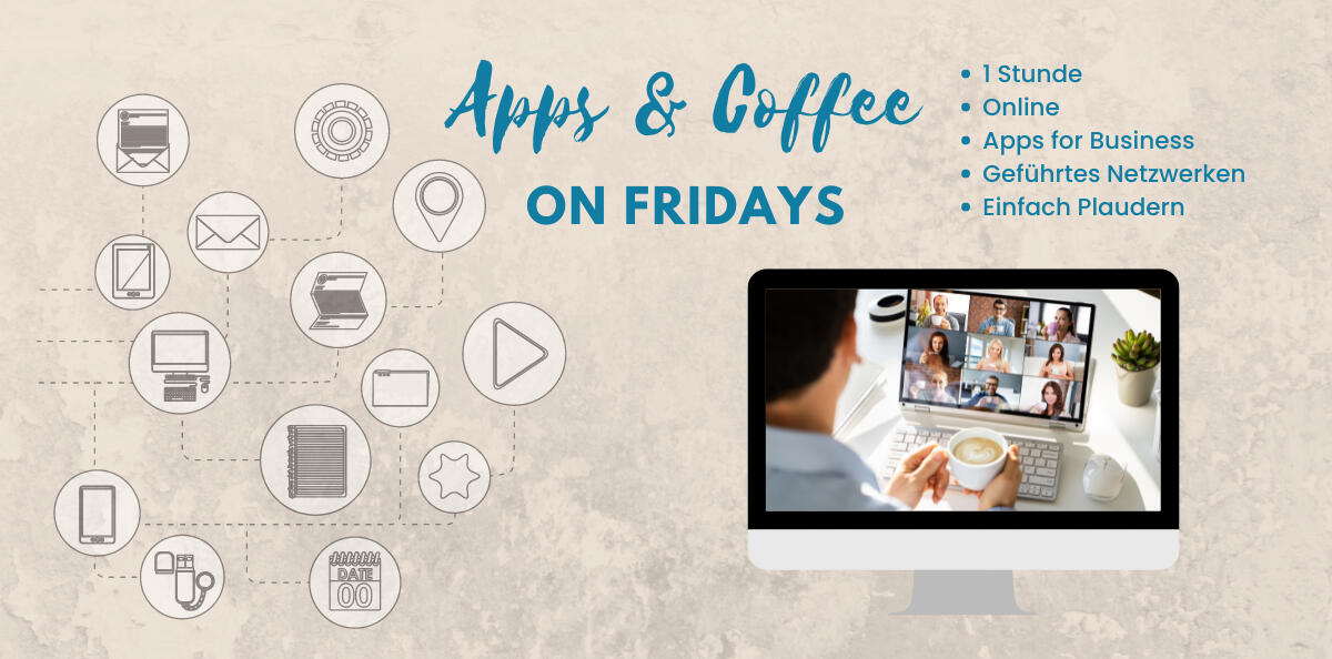 Apps and Coffee online event banner